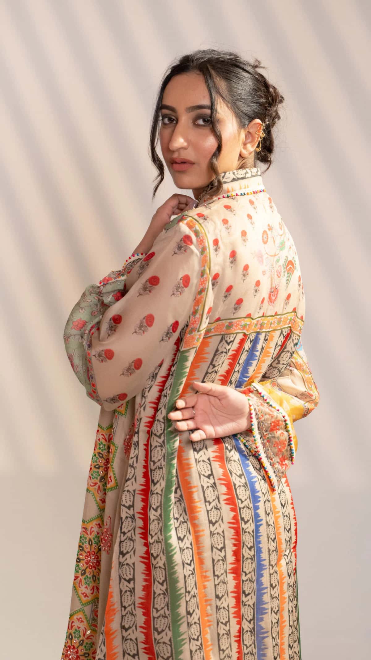 Multicolor Printed Kurta Set with Wide-Leg Palazzo (Set of 2) - 4