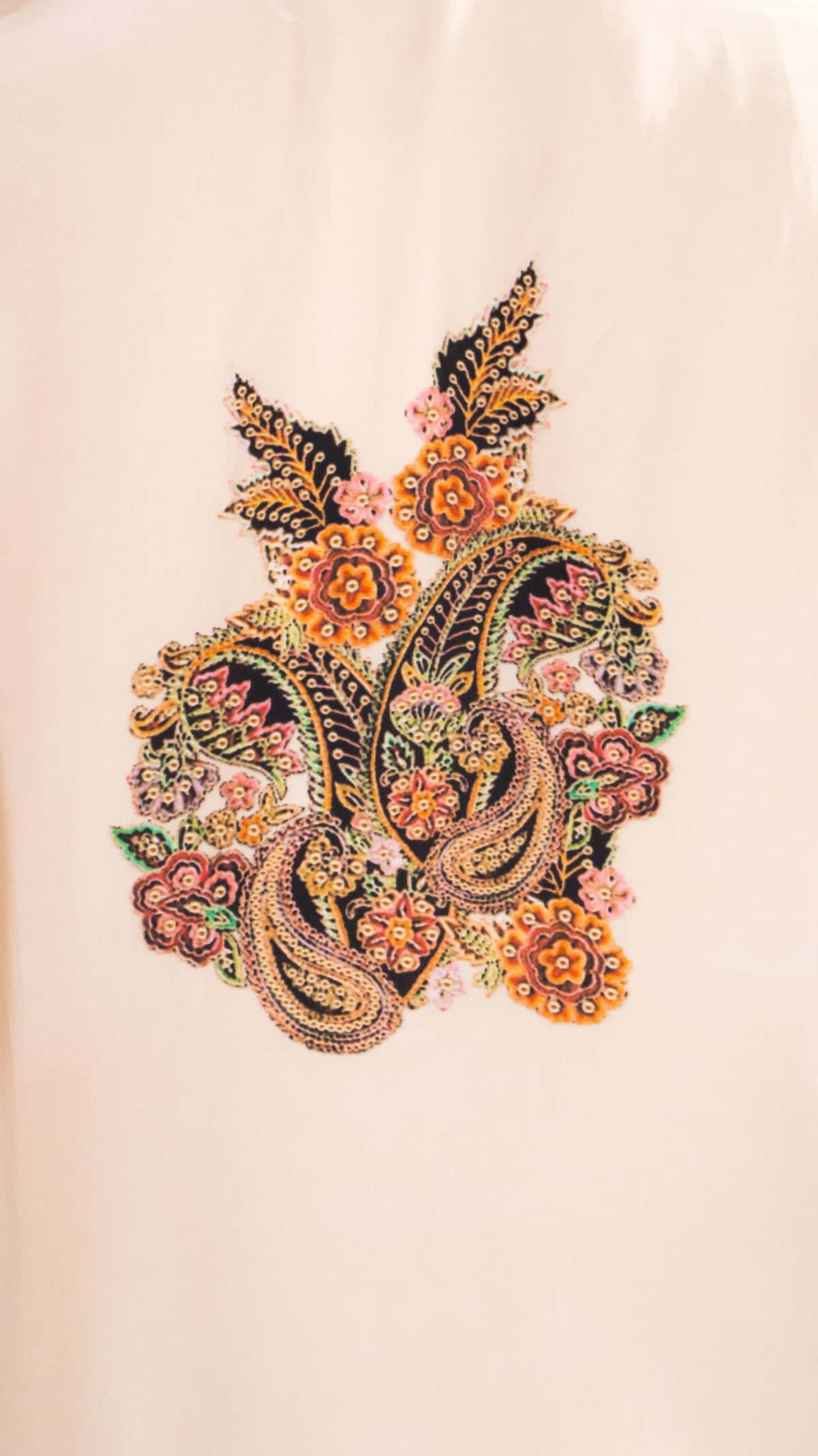 Beige & Black Embroidered Silk Kurta Set with Patiala Pants (Set of 2) - 2