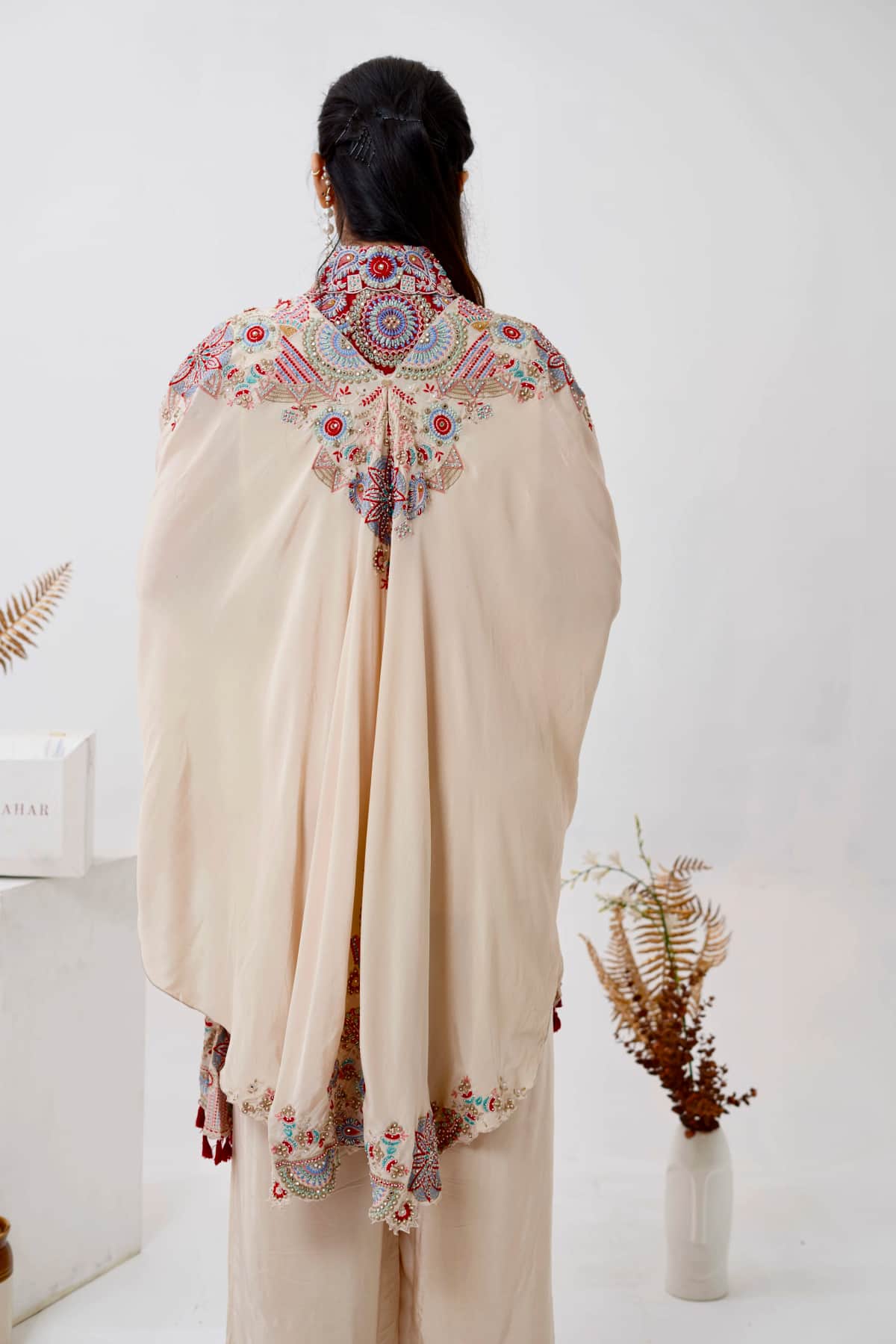 Cream Beige Ethnic Co-Ord Set (Set of 3) - 3