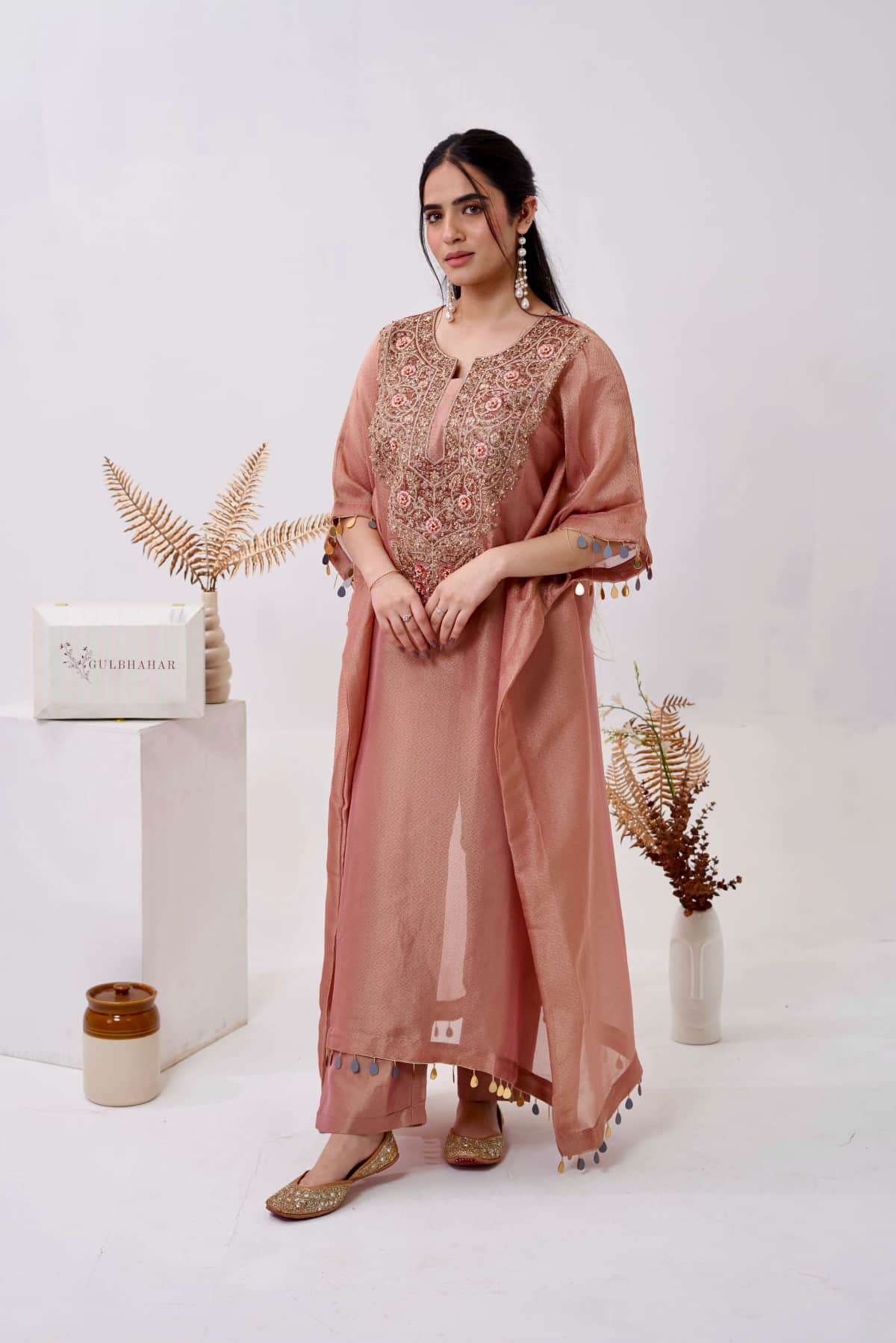 Onion Rose Gold Kurti Palazzo Set - 1