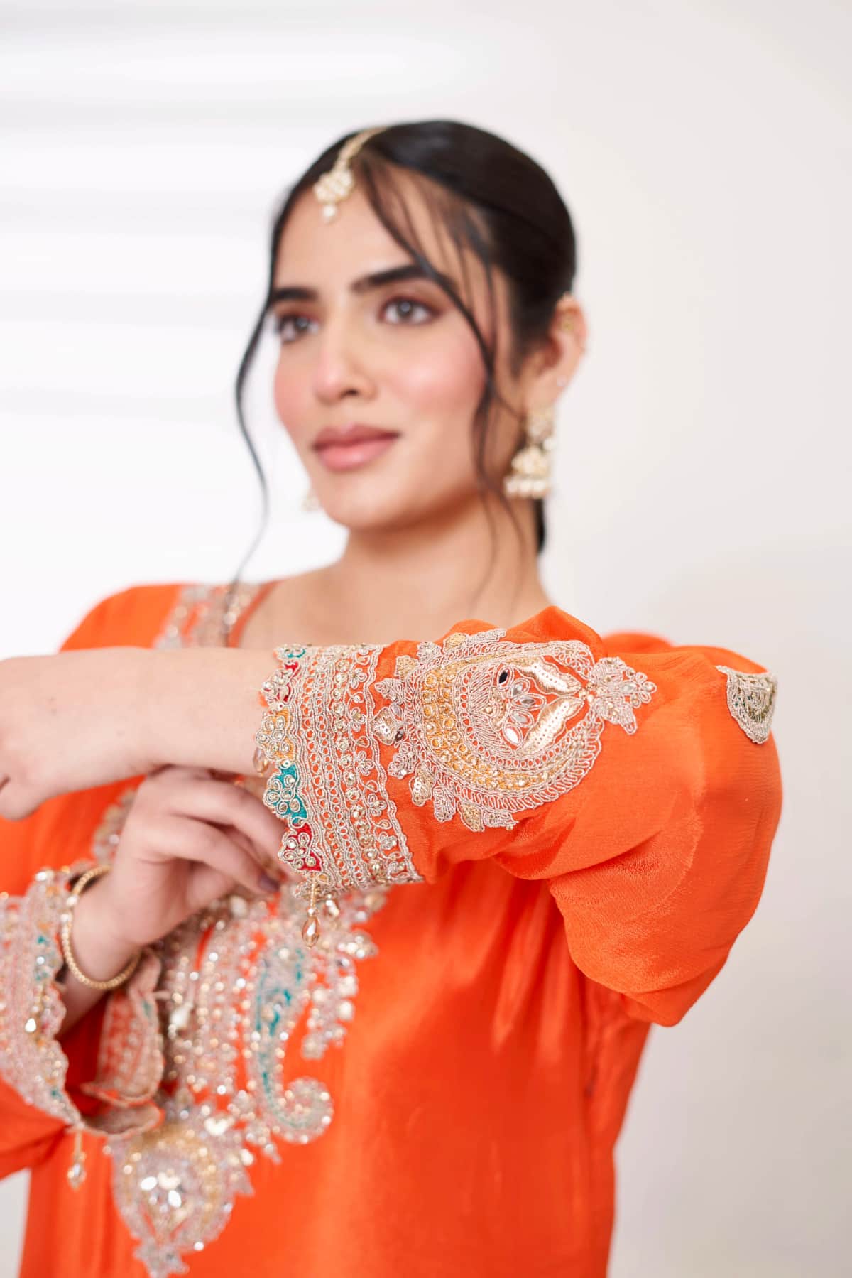 Ivory Orange Farshi Salwar Set - 4