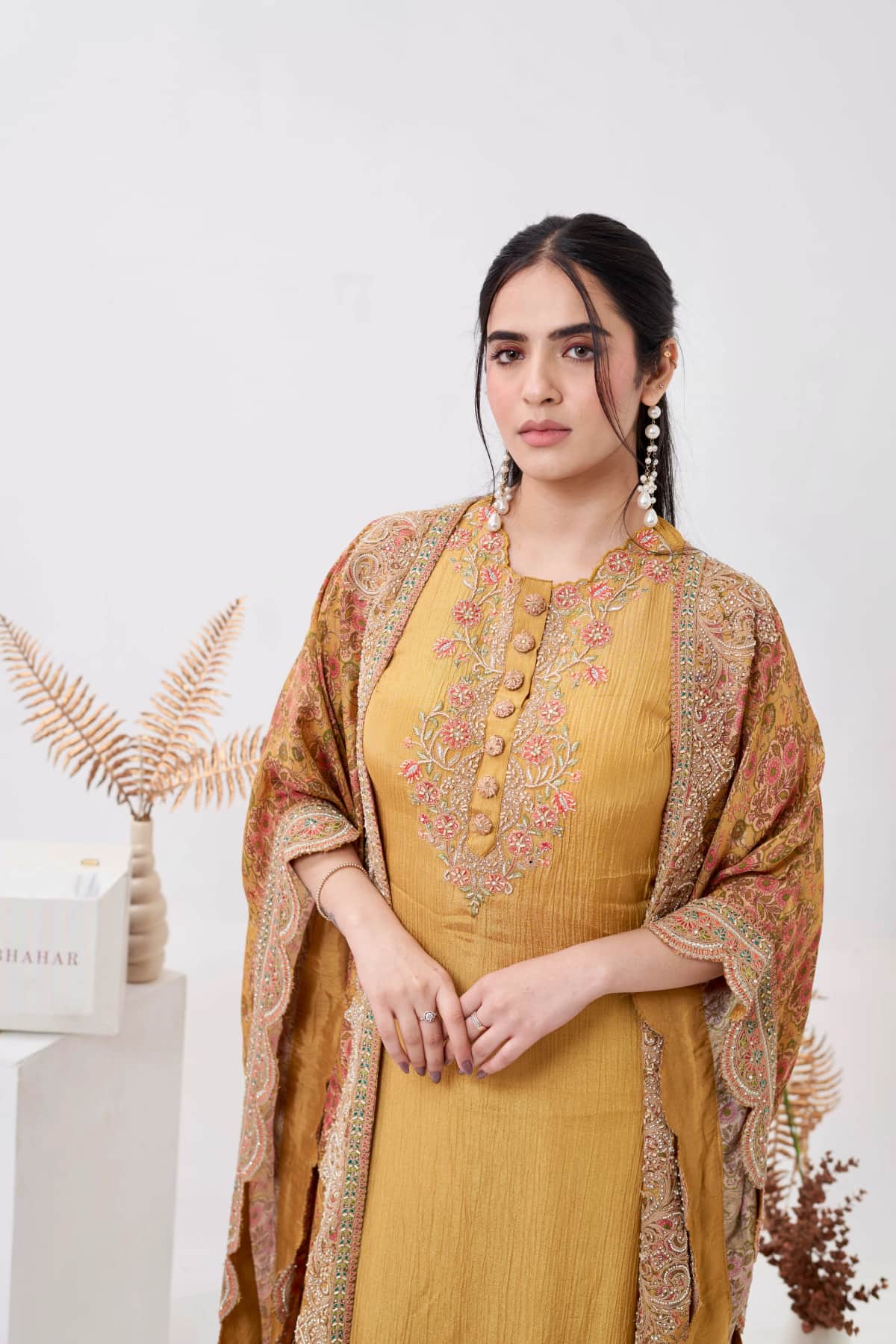 Mustard Yellow Kurti Set - 5